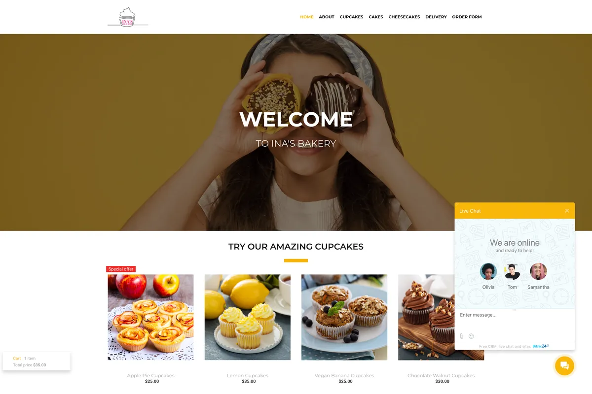 Tela do Bitrix24: Chat no site