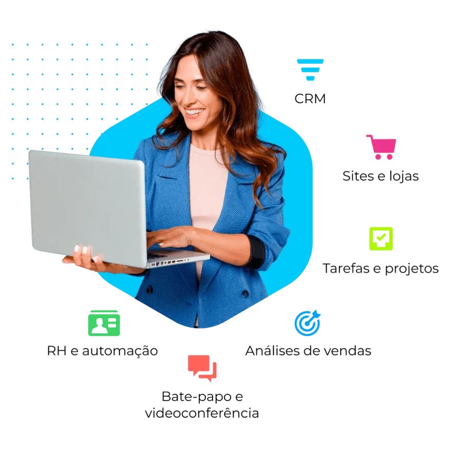 Bitrix24 reúne CRM, sites e lojas, tarefas e projetos, RH, análises de vendas e videoconferência